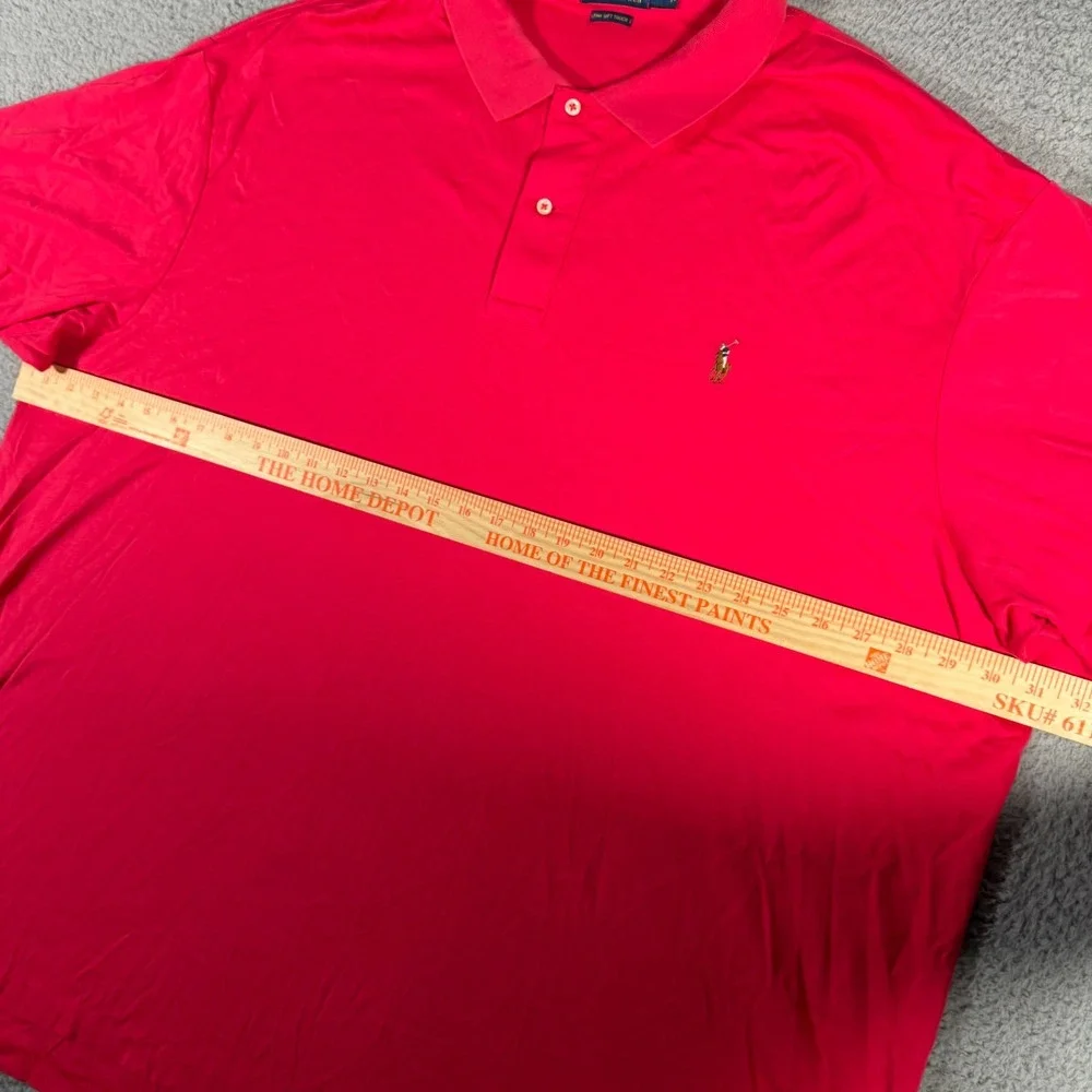 Polo Ralph Lauren Polo Shirt Mens 4XLT Red Pima Soft Touch Flesh Pony Logo